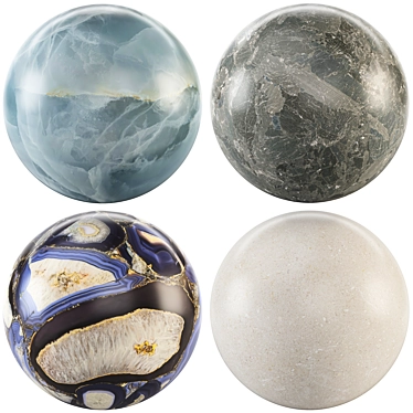 Glossy Marble Texture Collection 3D model image 1 