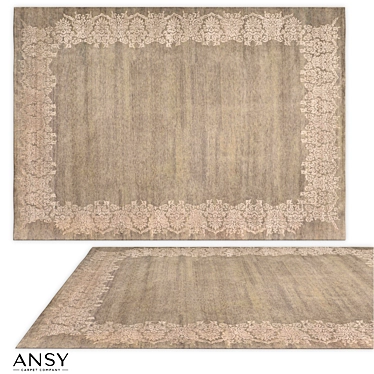 Handmade Damask Frame Carpet 3D model image 1 