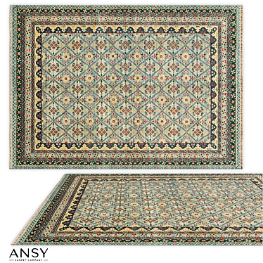 Handmade Oriental Ziegler Rug 3D model image 1 