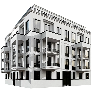 Modular Residential Building Model 3D model image 1 