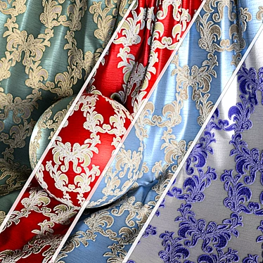 Damask Jacquard Brocade Fabric material (in 4 color themes) -03