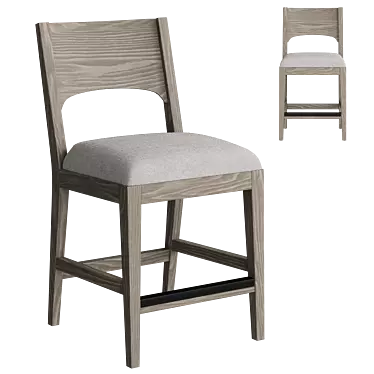 Sleek Solaria Counter Stool 3D model image 1 