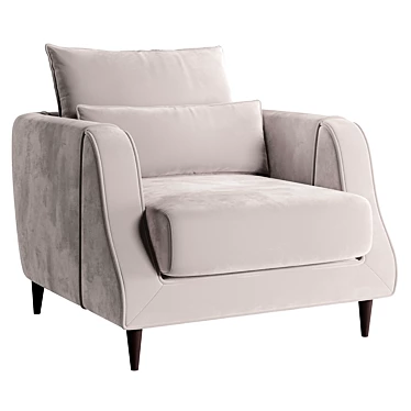 Elegant Dante 2 Armchair 3D model image 1 