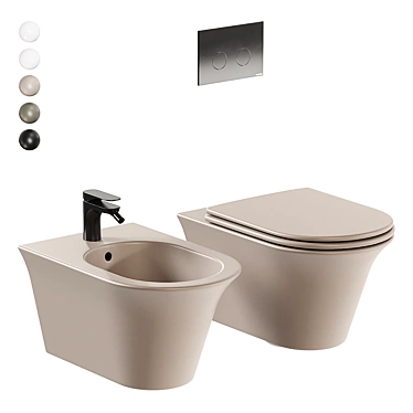 Avigo Wall-Hung WC & Bidet 3D model image 1 