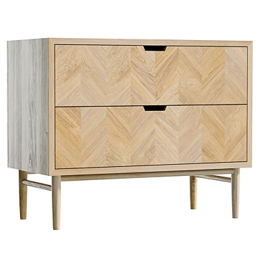 Hubsch Oak Dresser with Drawers 3D model image 1 