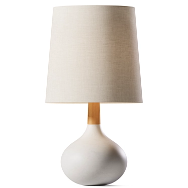 Ceramic Wood Table Lamp Set 3D model image 1 