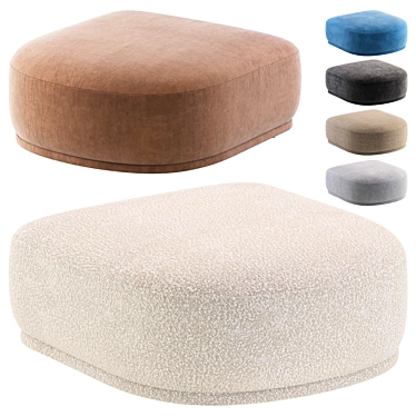 Fabro End Pouf - Latte Beige 3D model image 1 