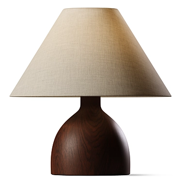 Refined Mango Wood Desk Lamp Base 3D model image 1 