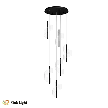 Ilina Black Pendant LED Chandelier 3D model image 1 