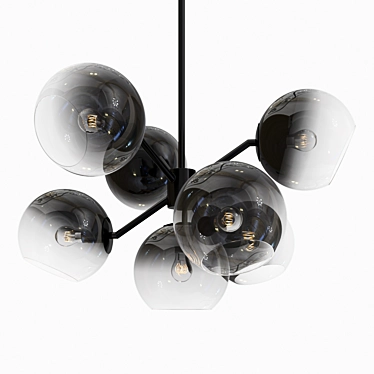 Modern Staggered Glass Pendant Light 3D model image 1 