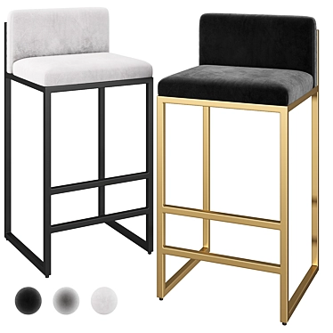 Modern Bar Stool Set, 6 Colors, 20,394 Polygons 3D model image 1 