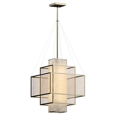 Quartz & Alabaster Chandelier, Polished Nickel 3D model image 1 