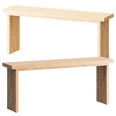 Sleek Modern Warby Console Table 3D model image 1 