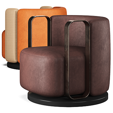 Modern Rotating Armchair Set: Vray/Corona, 3D Files, 760mm 3D model image 1 