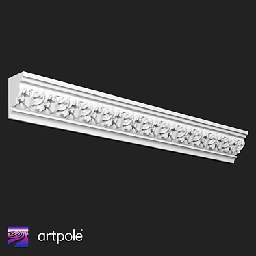 Ornamental Cornice SK179 - Gypsum, H87x60 mm 3D model image 1 