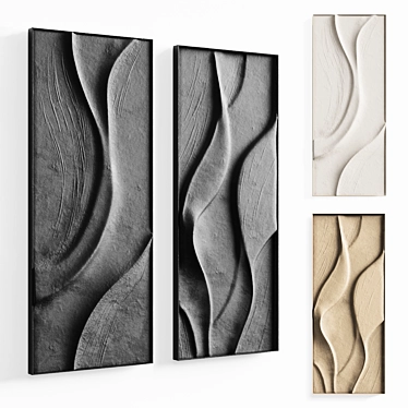 Modern Abstract Wall Art Set 3D model image 1 