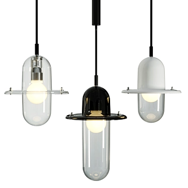 Sleek Hats Pendant Light Collection 3D model image 1 