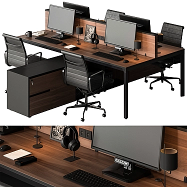 Office Furniture Set 572 3D model image 1 