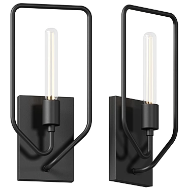 Sleek Paperclip-inspired Wall Sconce 3D model image 1 