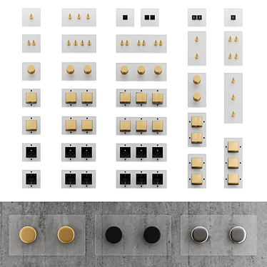 Corston Glass Switches and Sockets 3D model image 1 