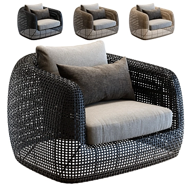 Gemini Outdoor Wicker Lounge Chair 3D model image 1 