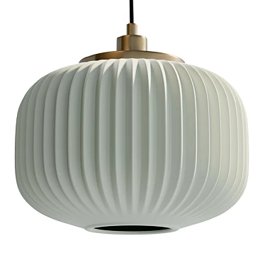 Frosted Ribbed Pendant Light 3D model image 1 