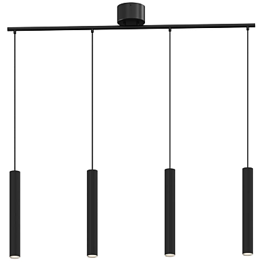 Adjustable Pendant Light with Splines 3D model image 1 