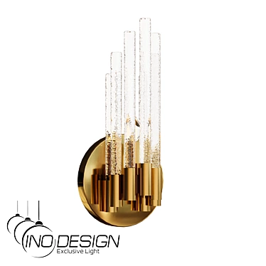 Modern Brass Glass Pendant Light 3D model image 1 