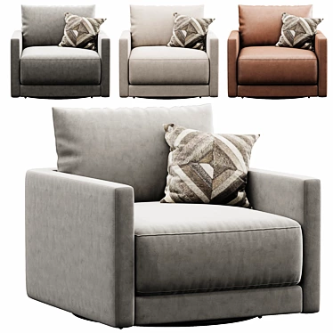 Modern Swivel Armchair, Sleek Design 3D model image 1 