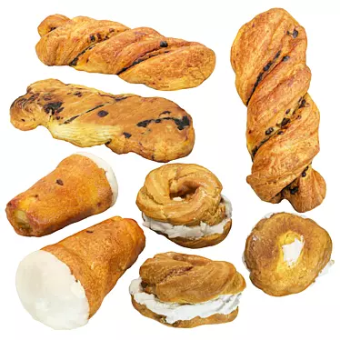 Baked Goods Variety Set 3D model image 1 