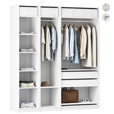 IKEA Wardrobe Set 02 completo 3D model image 1 