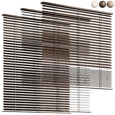 Modern Wooden Blinds Set - 3D 3D model image 1 