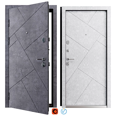 Avalon Fort Metal Entry Door 3D model image 1 