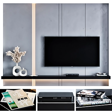 Modern TV Wall Unit Furniture 3D model image 1 