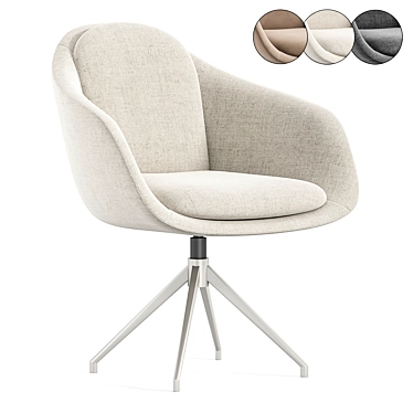 Modern Textile Grey Lounge Chair 3D model image 1 