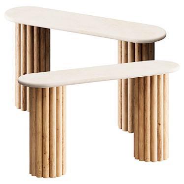 Elegant Mirrored Console Table 3D model image 1 