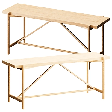 Sleek Goldthwaite Console Table 3D model image 1 