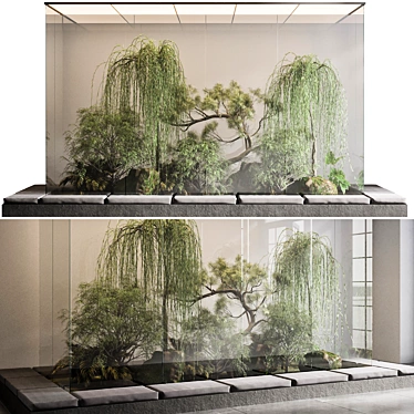  Glass-Encased Bonsai and Grass 3D model image 1 