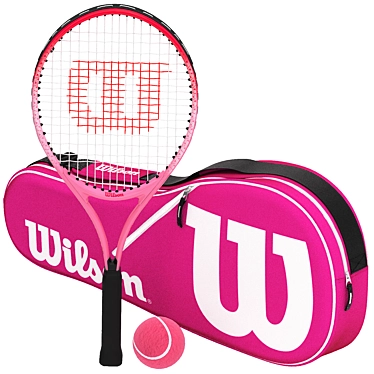 wilson burn pink junior tennis racquet bundle