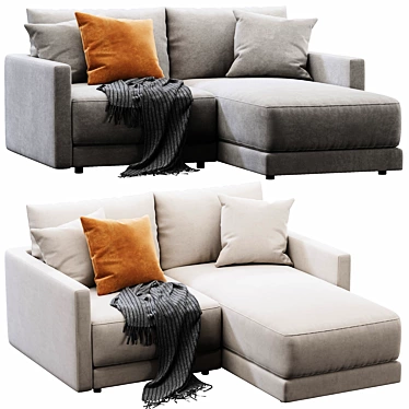 Modern 2-Piece Sectional Sofa 3D model image 1 