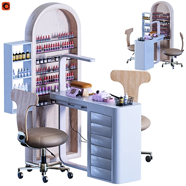 Modern Nails Manicure Table Design 3D model image 1 