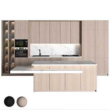 Modern Island Kitchen 142 3D model image 1 