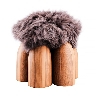 SENFO Ottoman Natural Fur 3D model image 1 