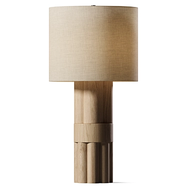 Sleek Acacia Wood Table Lamp 3D model image 1 