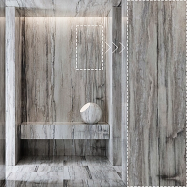 Luxury Marble Stone Texture Panel 3D model image 1 