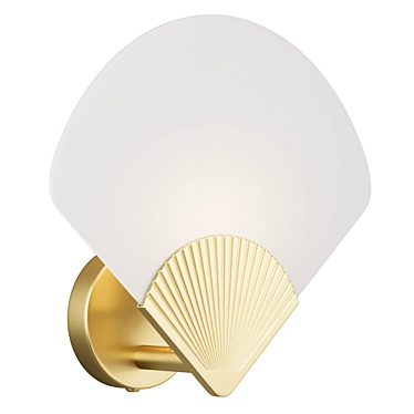 Brass & Opaline Wall Sconce 3D model image 1 