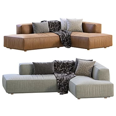 Modern Arflex Corner Sofa Set 3D model image 1 