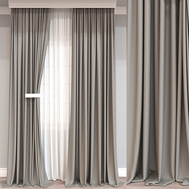 Versatile 3D Curtain Model 3D model image 1 