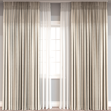 Dual-Format Curtain Model, High-Resolution 3D model image 1 