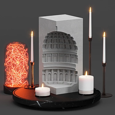 Pantheon Candleholder 3D Model 3D model image 1 